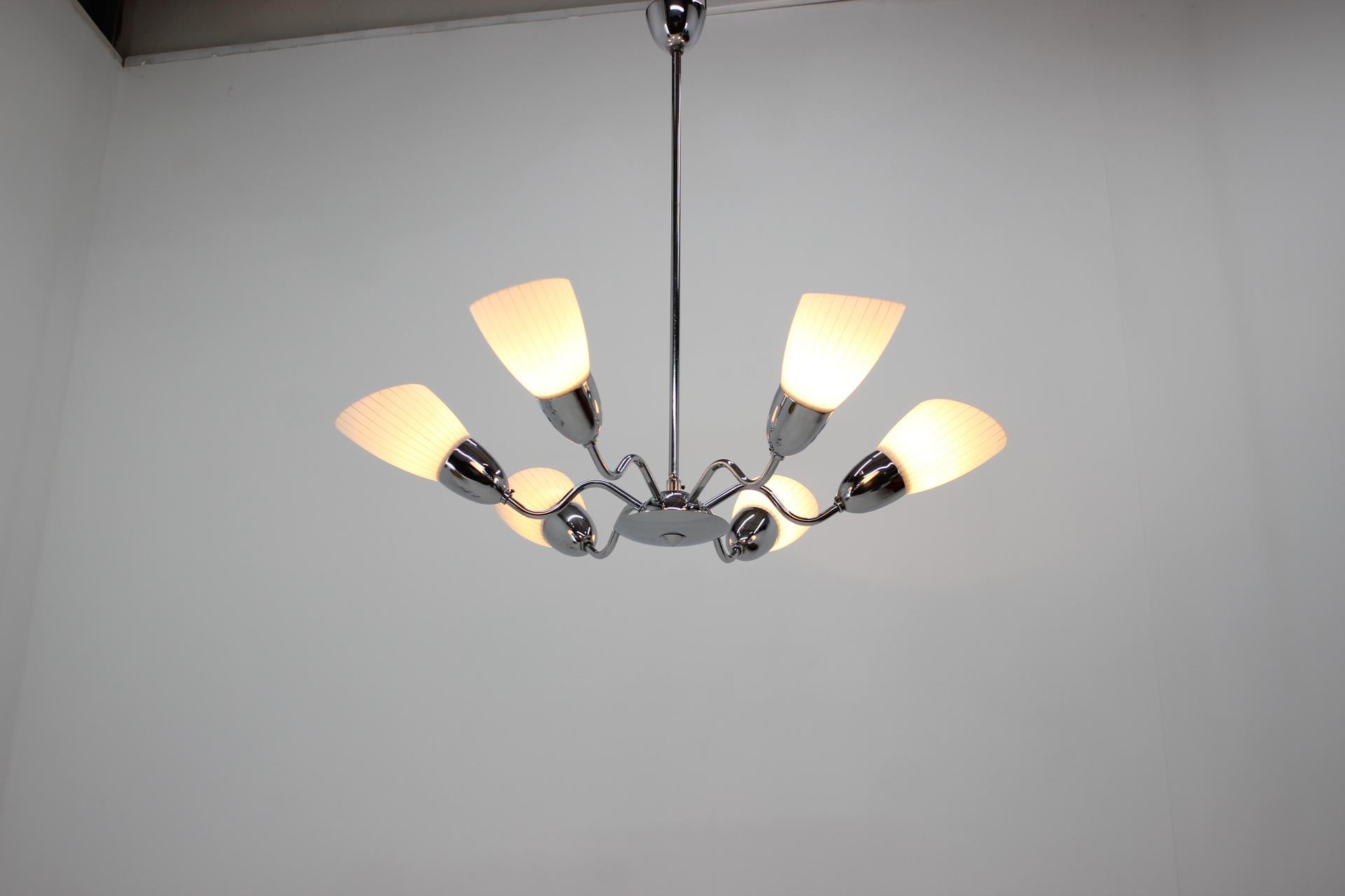 Mid-20th Century Midcentury Chandelier/ Elektroinstala Děčín, 1960s For Sale