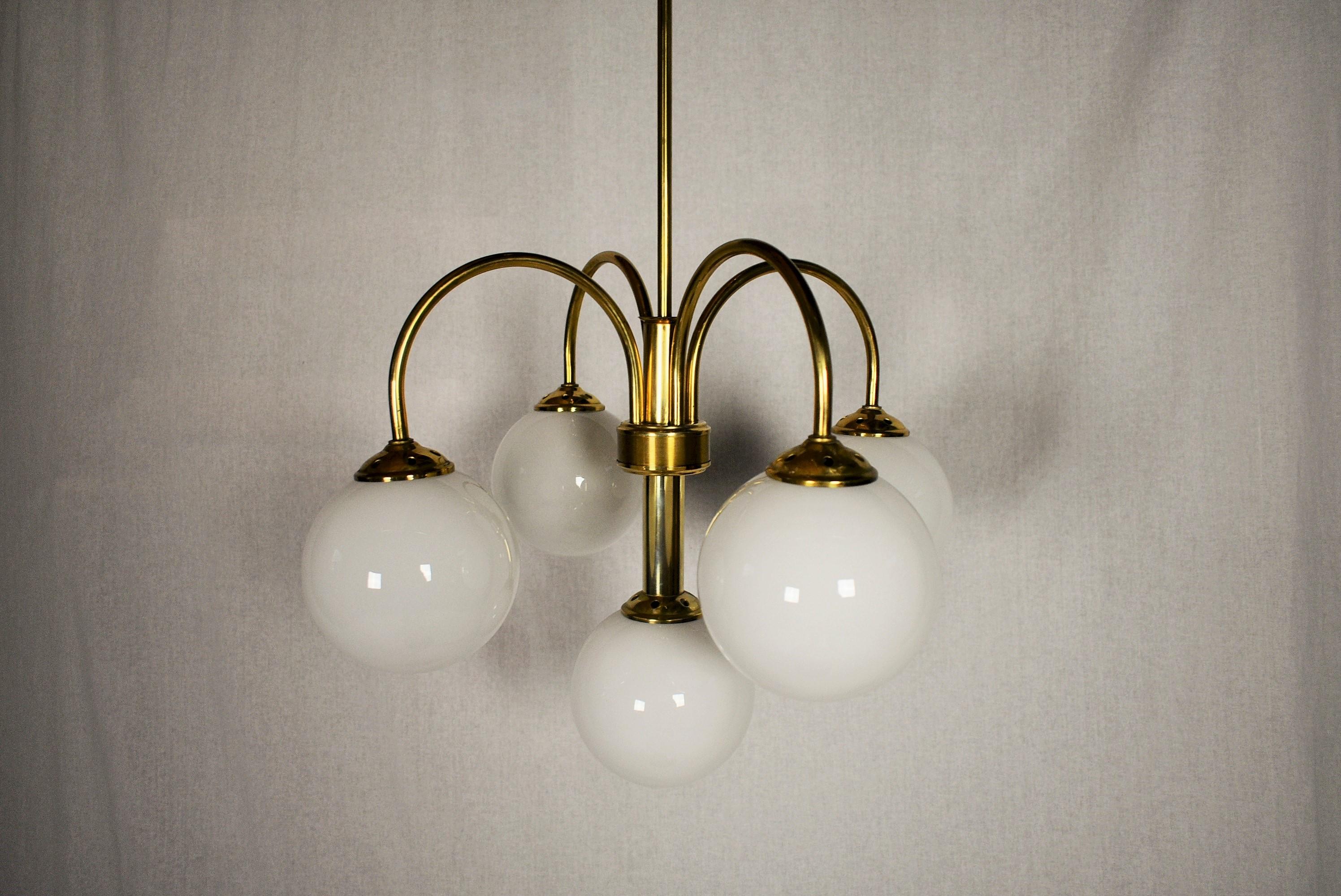 Midcentury Chandelier/Kamenický Šenov, 1950s For Sale 4