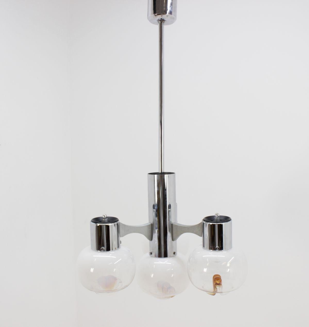 Midcentury Chandelier Murano Glass, Mazzega, 1970s 3