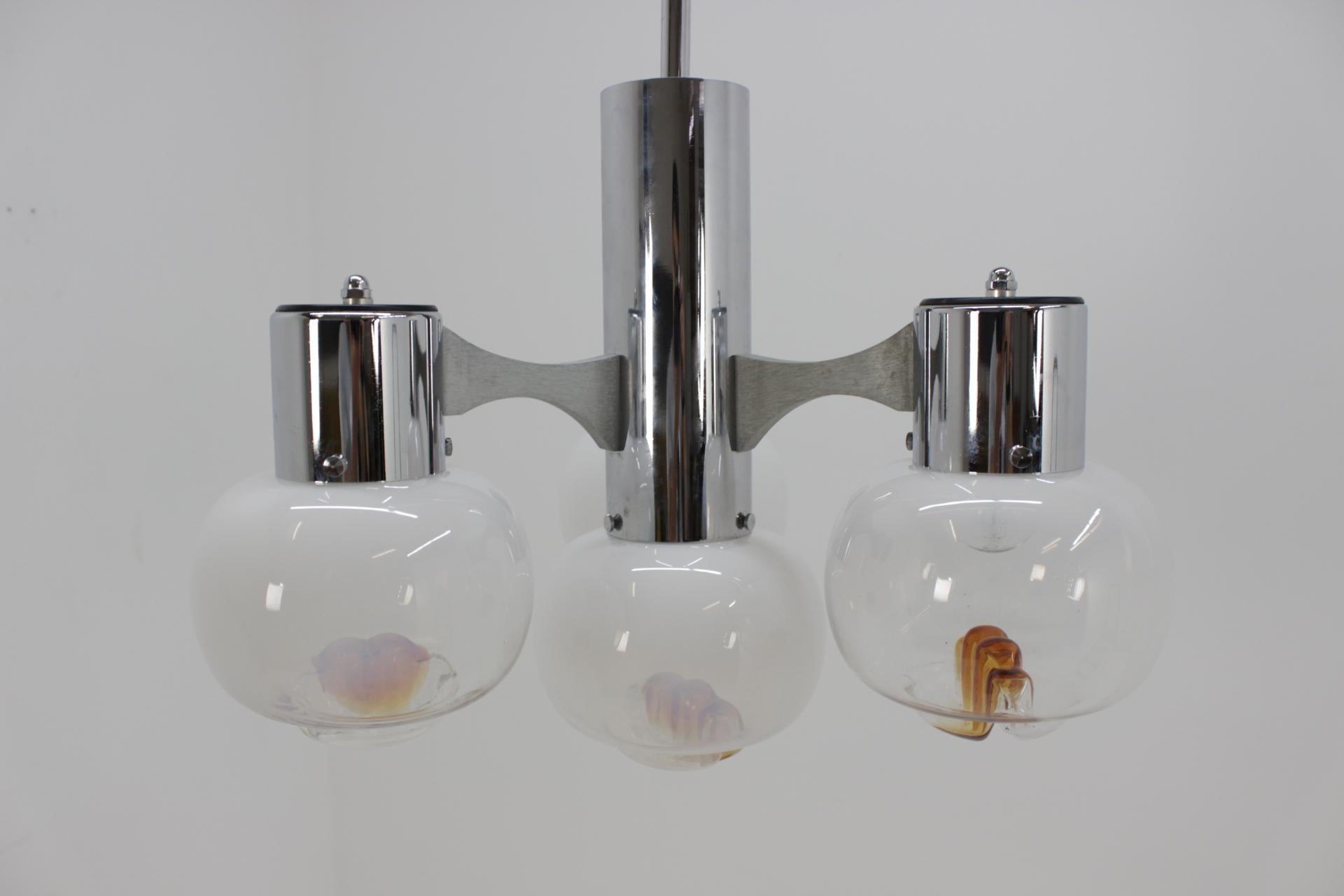 Midcentury Chandelier Murano Glass, Mazzega, 1970s 2