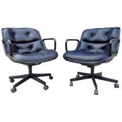 Midcentury Charles Pollock Executive Chair for Knoll in Black