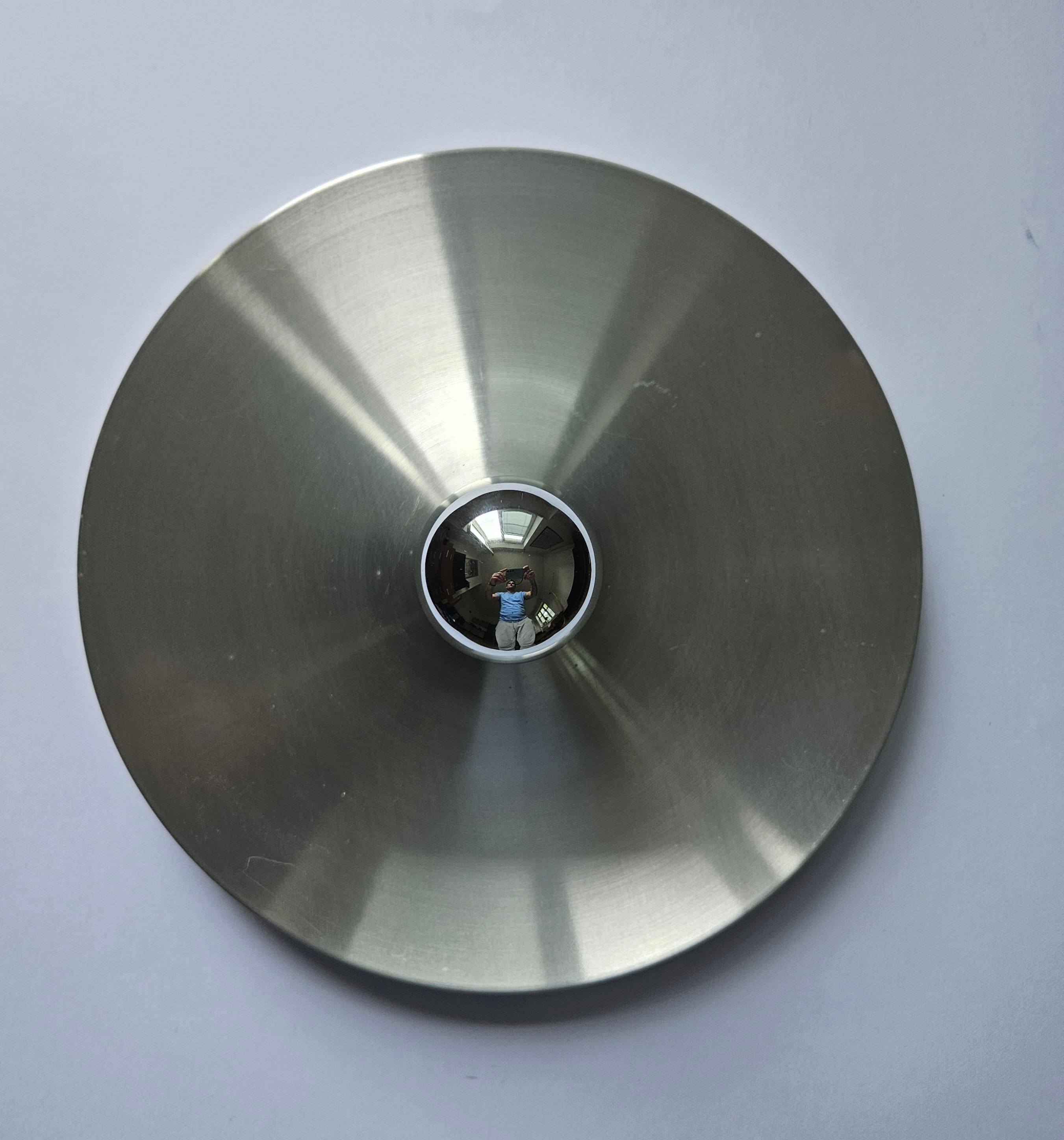 Midcentury Charlotte Perriand Aluminum Wall or Ceiling Flushmount, Germany 1960s For Sale 5