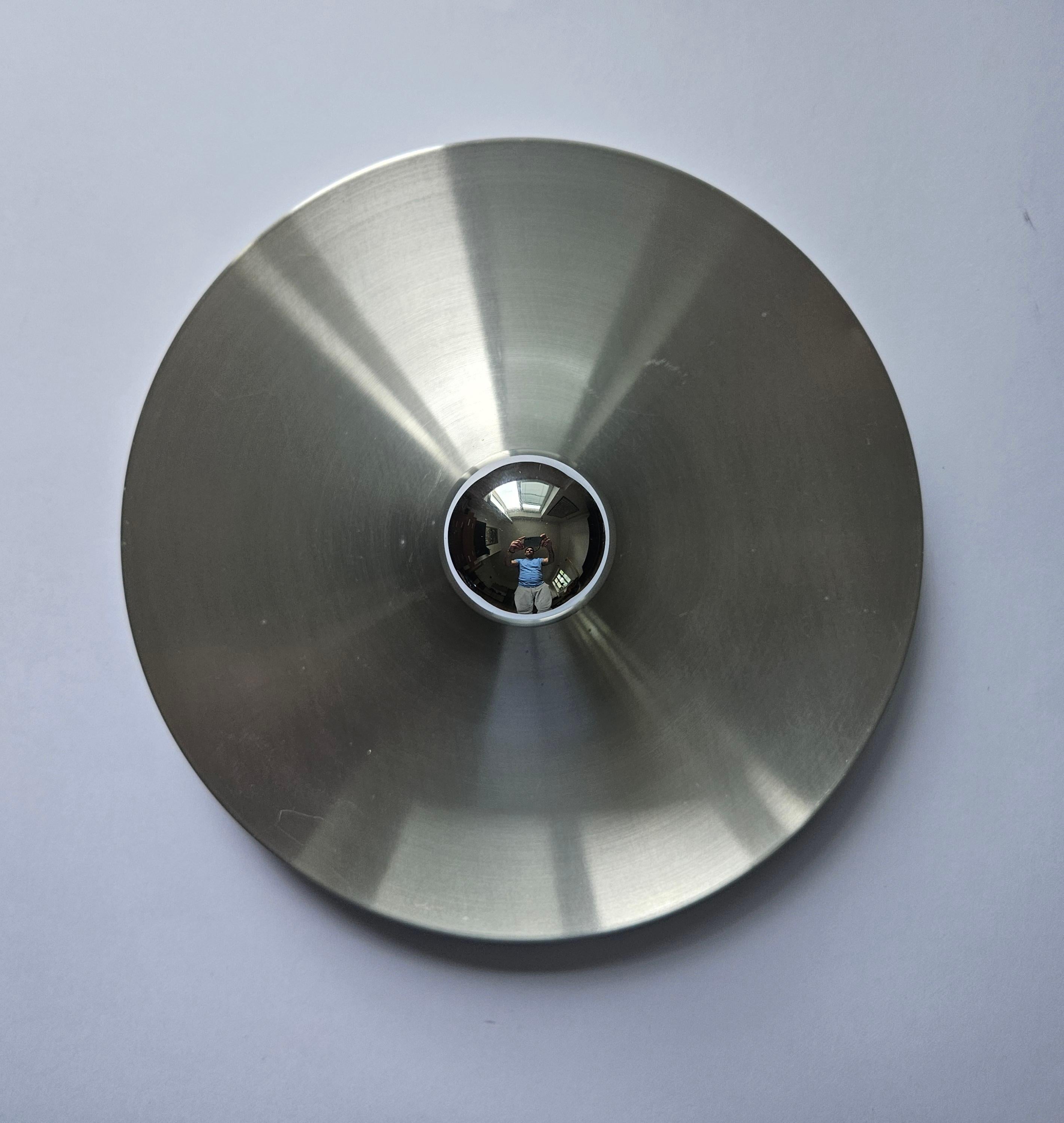 Midcentury Charlotte Perriand Aluminum Wall or Ceiling Flushmount, Germany 1960s For Sale 6