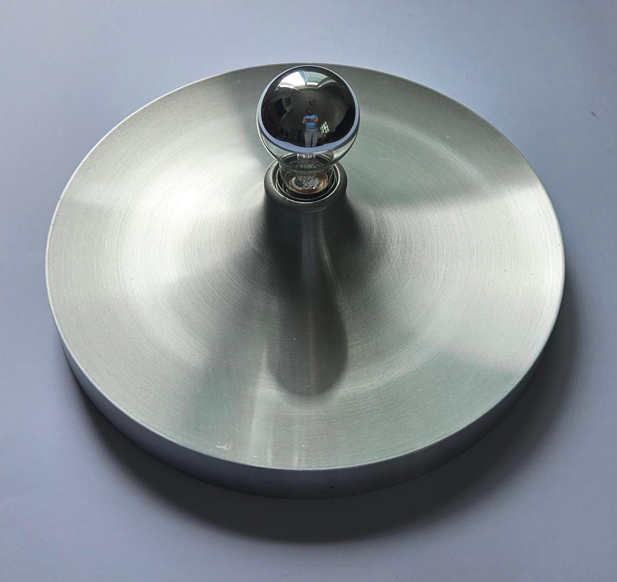 Midcentury Charlotte Perriand Aluminum Wall or Ceiling Flushmount, Germany 1960s For Sale 8