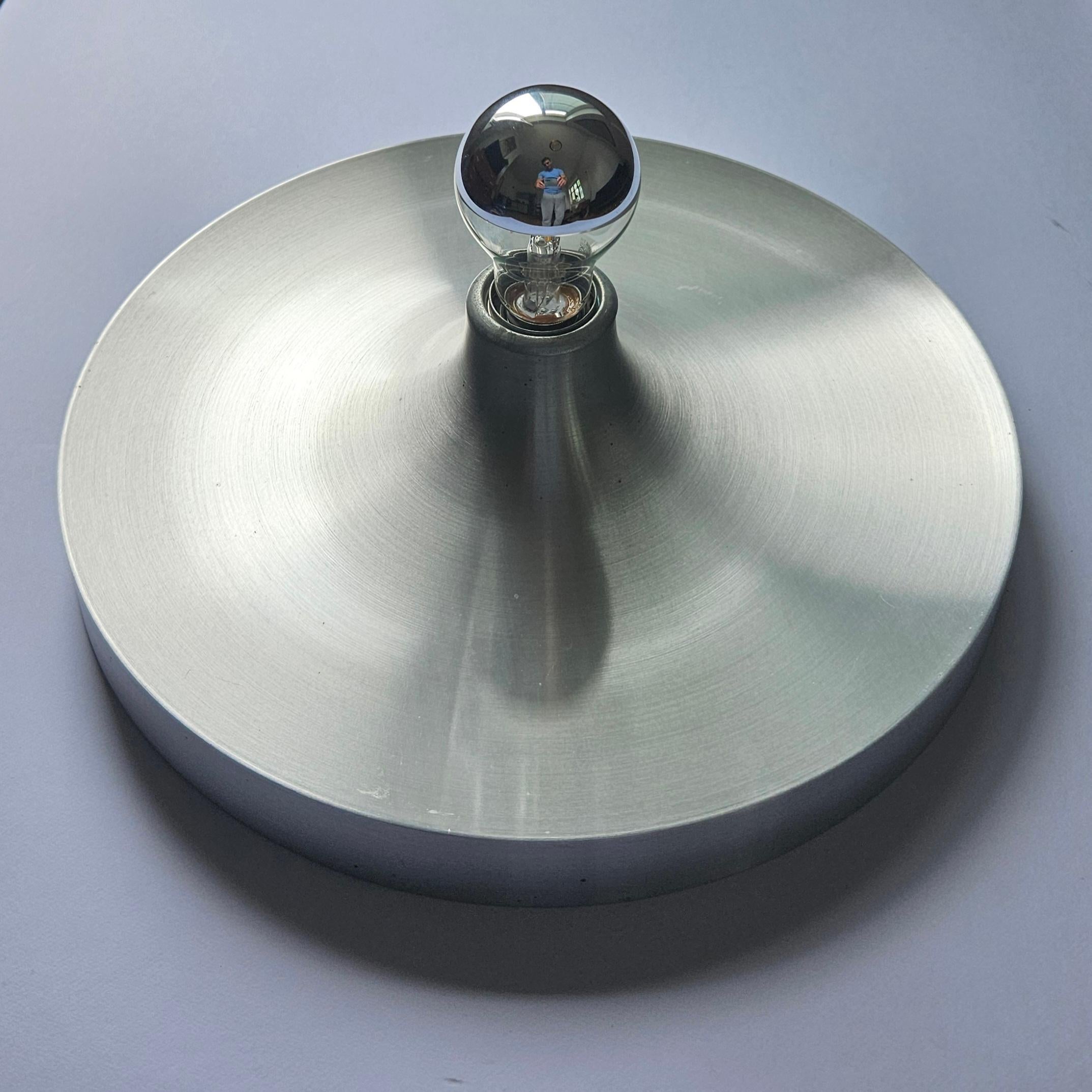Midcentury Charlotte Perriand Aluminum Wall or Ceiling Flushmount, Germany 1960s For Sale 9