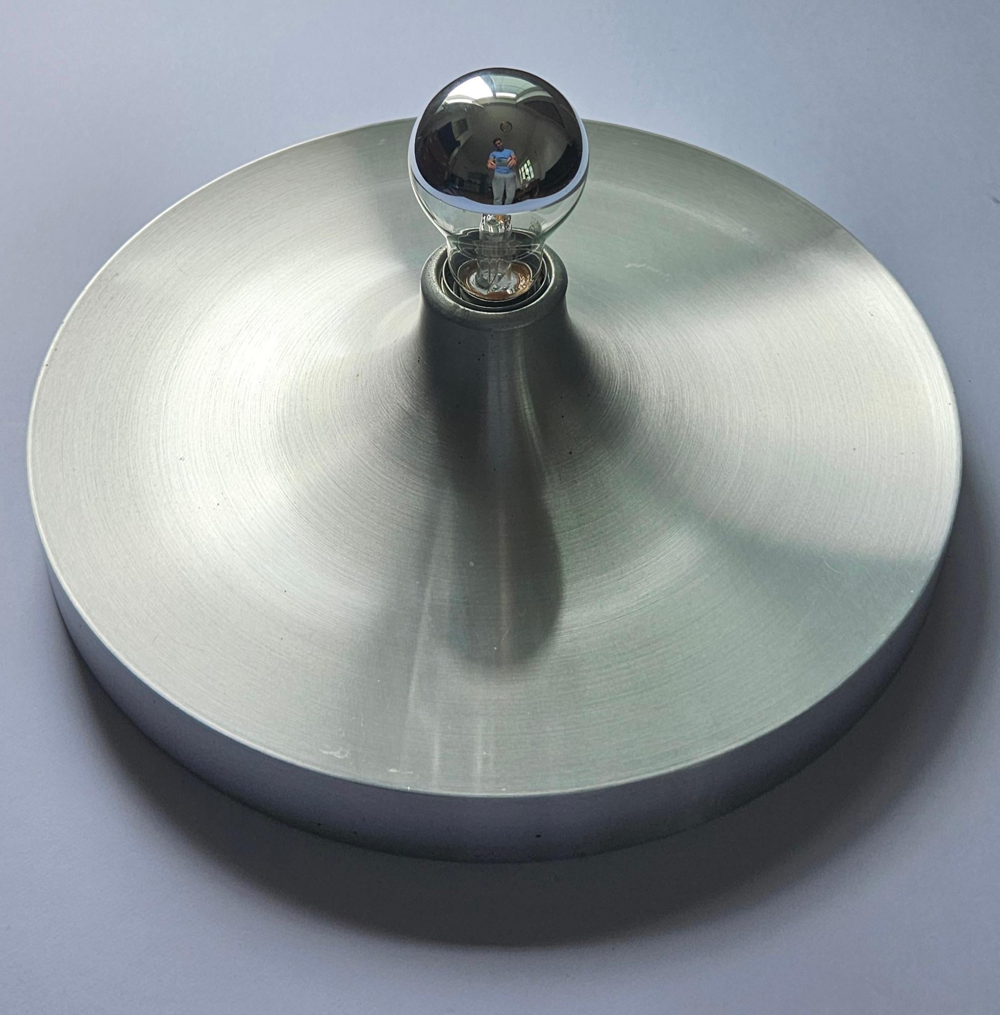 Midcentury Charlotte Perriand Aluminum Wall or Ceiling Flushmount, Germany 1960s For Sale 10