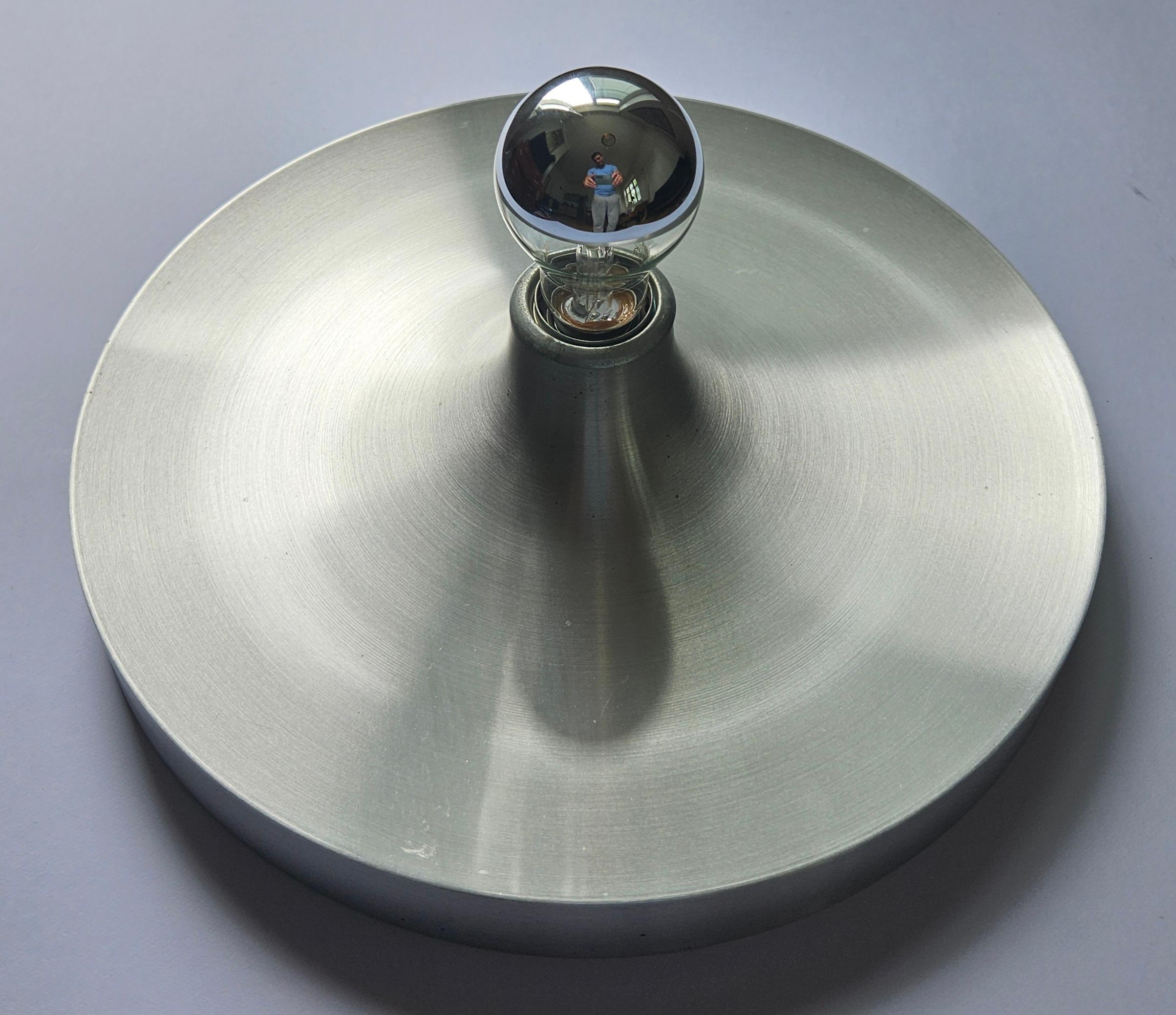 Midcentury Charlotte Perriand Aluminum Wall or Ceiling Flushmount, Germany 1960s For Sale 11