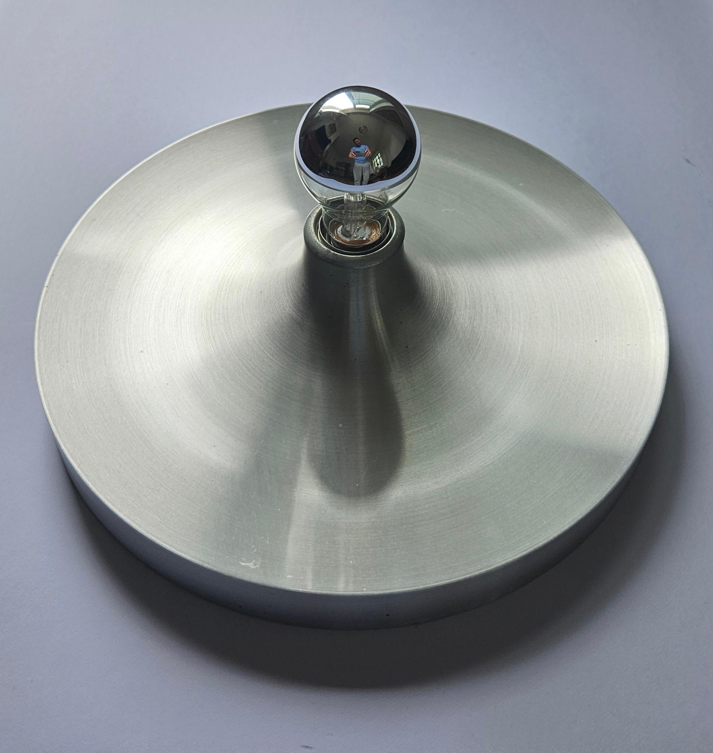 Midcentury Charlotte Perriand Aluminum Wall or Ceiling Flushmount, Germany 1960s For Sale 12