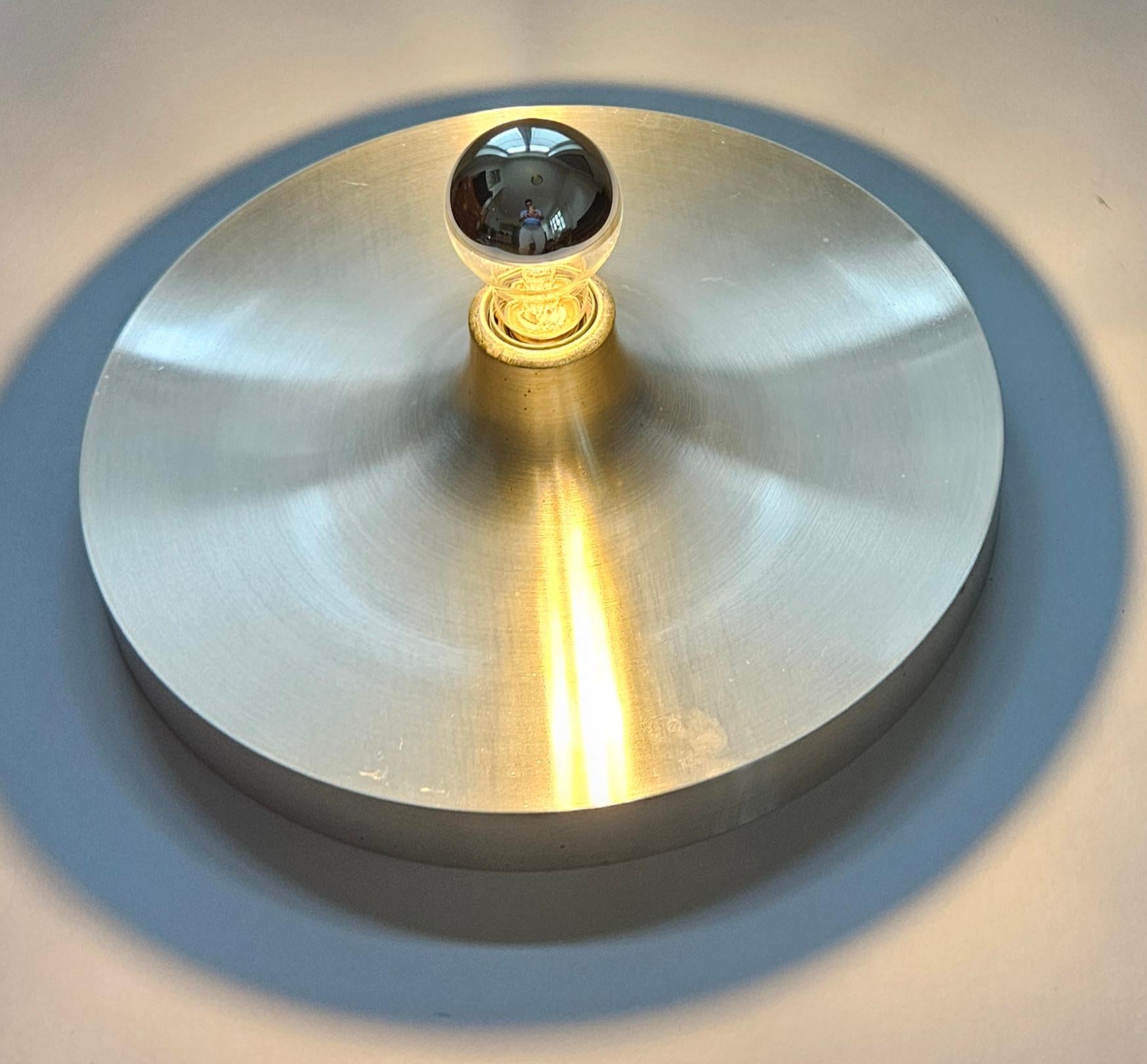 Mid-Century Modern Midcentury Charlotte Perriand Aluminum Wall or Ceiling Flushmount, Germany 1960s For Sale