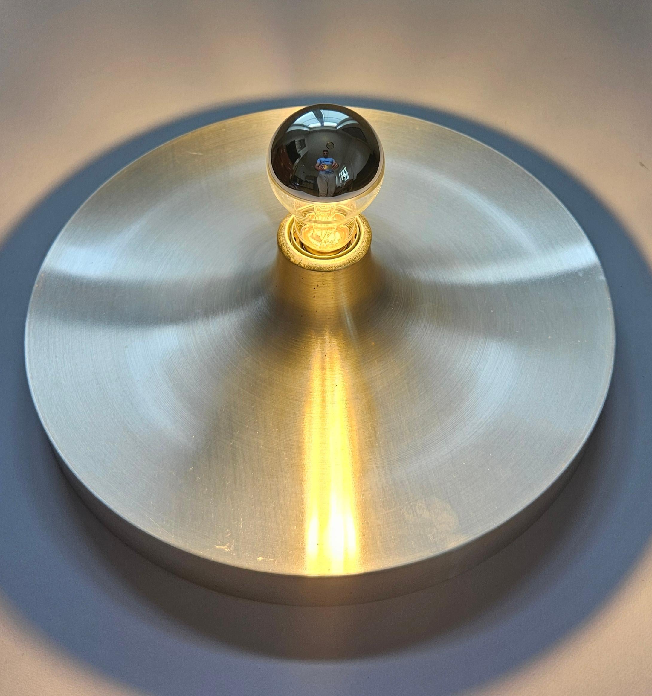 Mid-20th Century Midcentury Charlotte Perriand Aluminum Wall or Ceiling Flushmount, Germany 1960s For Sale