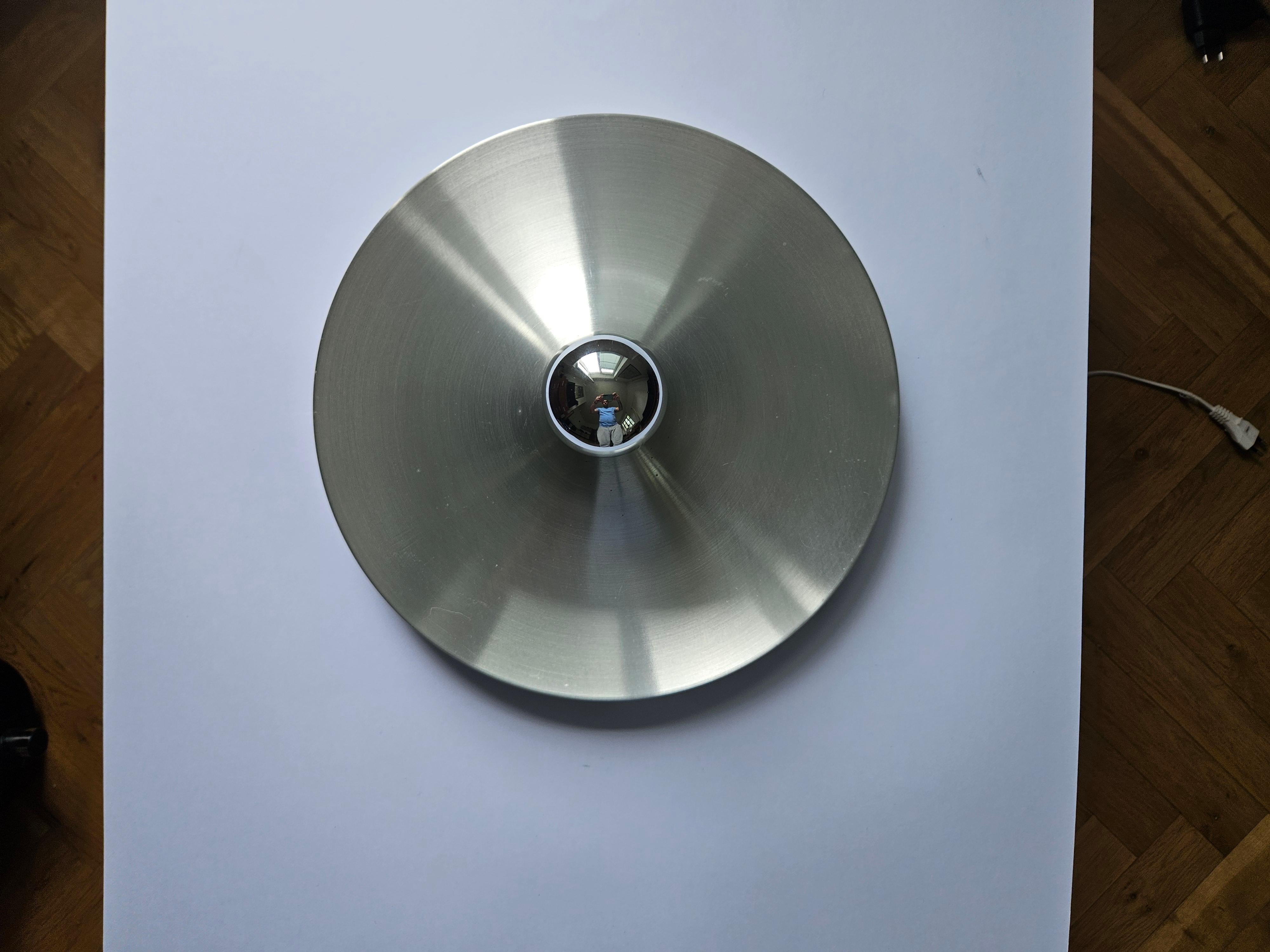 Midcentury Charlotte Perriand Aluminum Wall or Ceiling Flushmount, Germany 1960s For Sale 3
