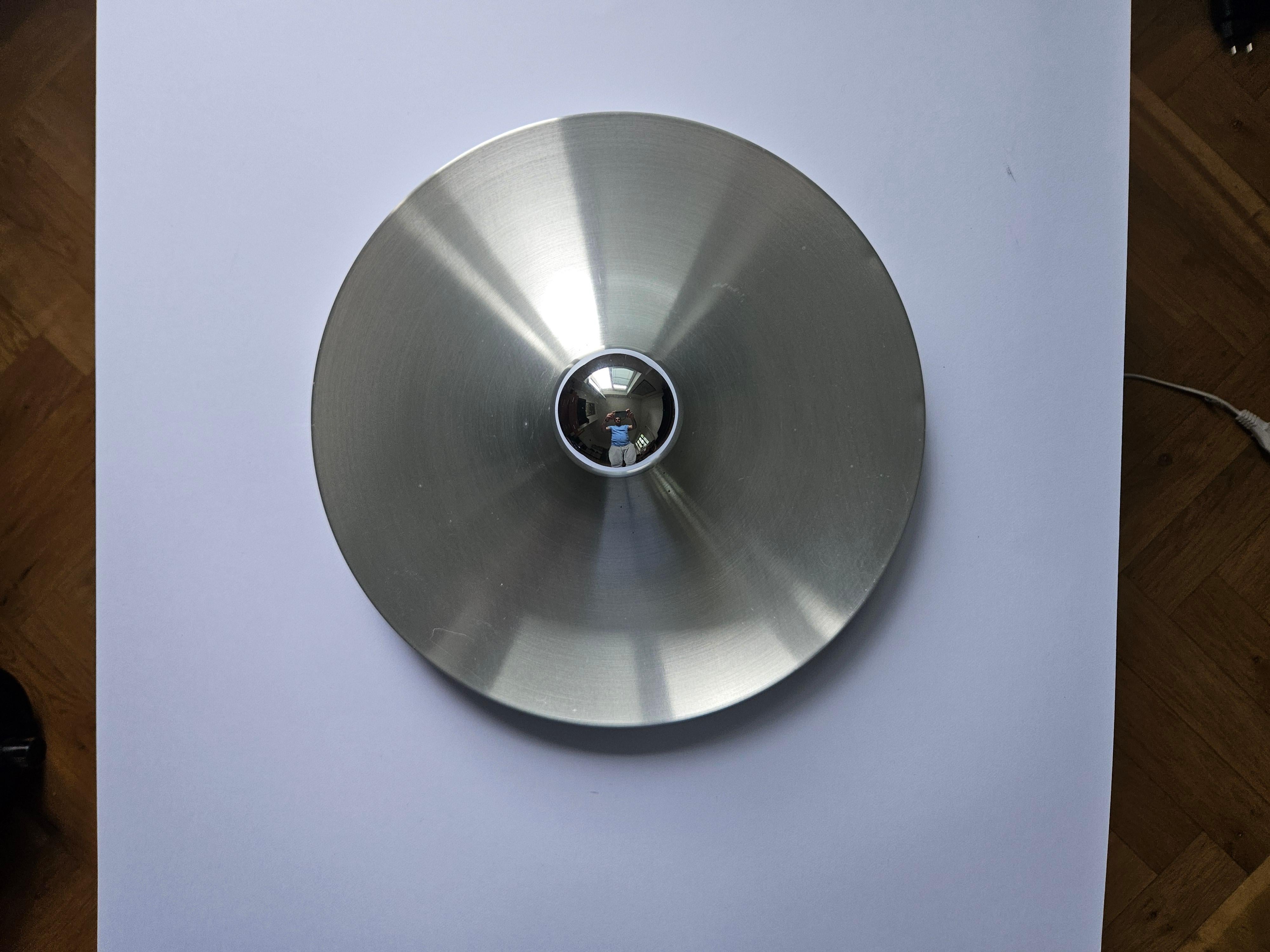 Midcentury Charlotte Perriand Aluminum Wall or Ceiling Flushmount, Germany 1960s For Sale 4