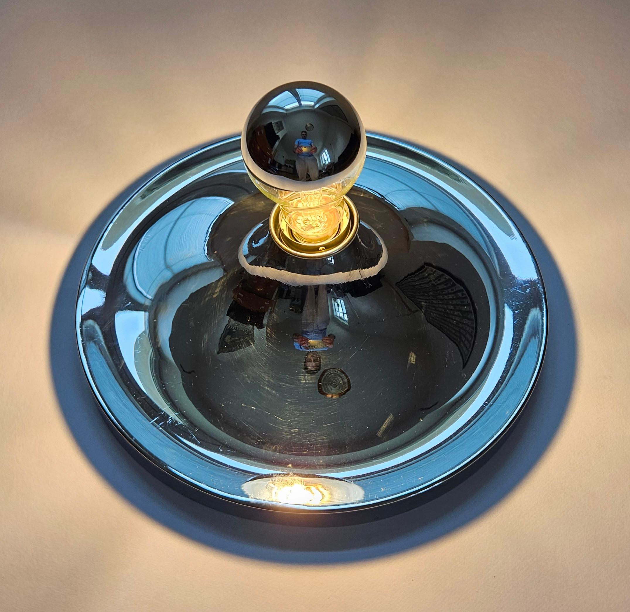 Lampada da parete o da soffitto in cromo di Charlotte Perriand, Solken, 1960 in vendita 3