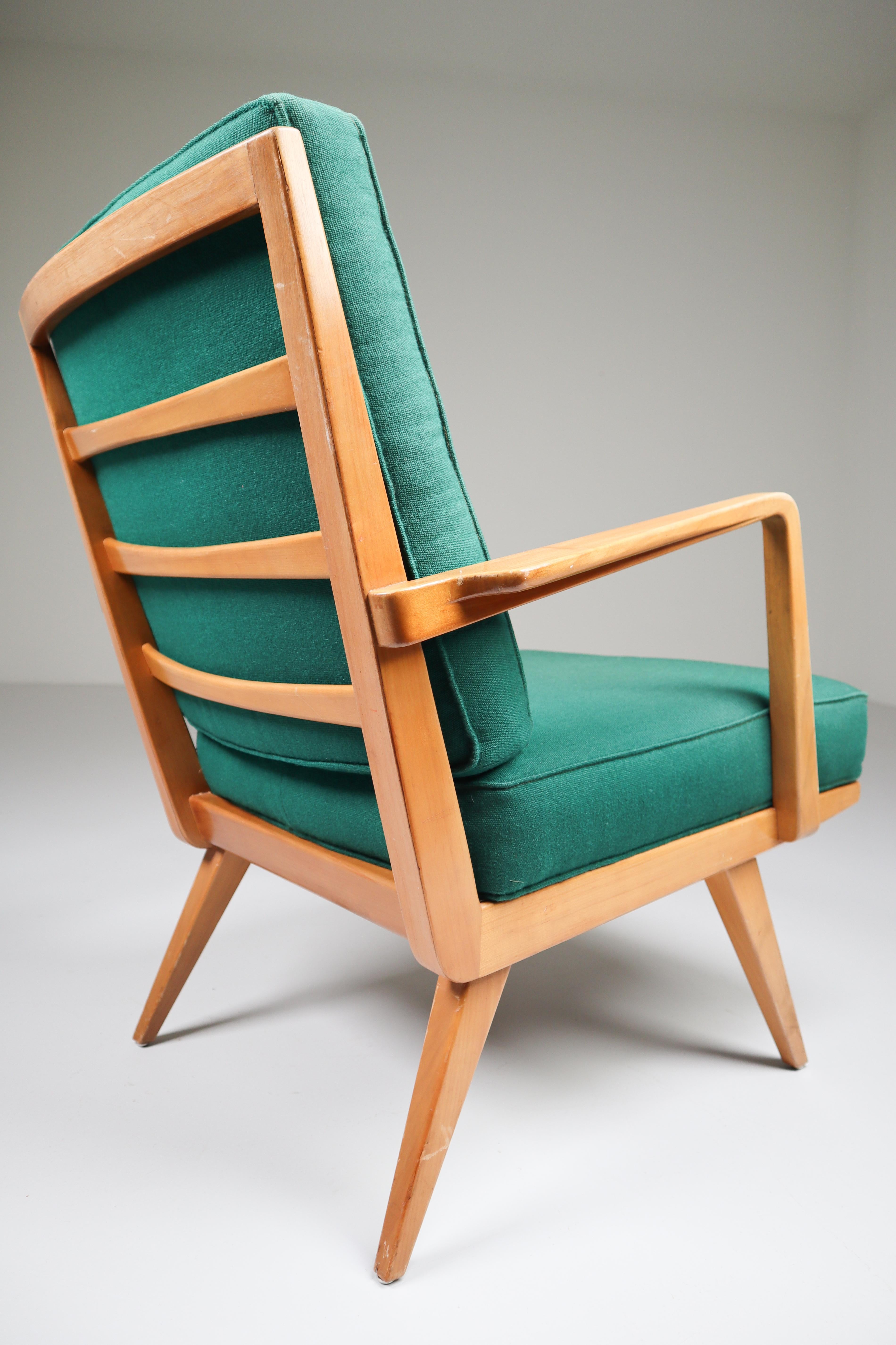 Midcentury Cherry Armchair Designed by Walter Knoll 