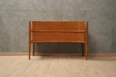 Art Deco Cherry Wood and Brass Italian Commode and Chests of Drawers, 1970