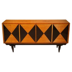 MidCentury Cherry Wood Italian Sideboard Credenza Buffet, 1950