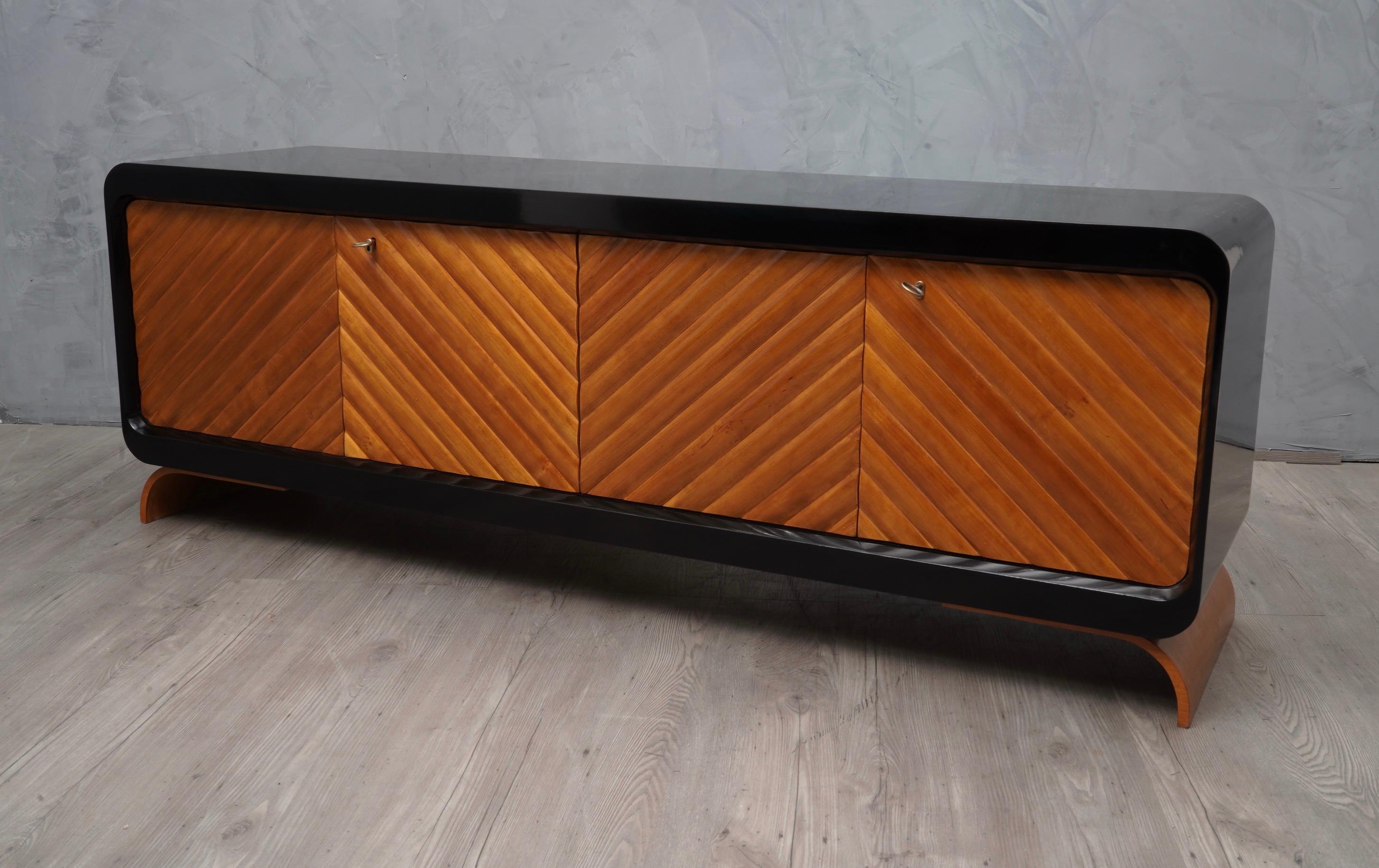 Midcentury Cherrywood Italian Sideboards, 1950 In Good Condition In Rome, IT