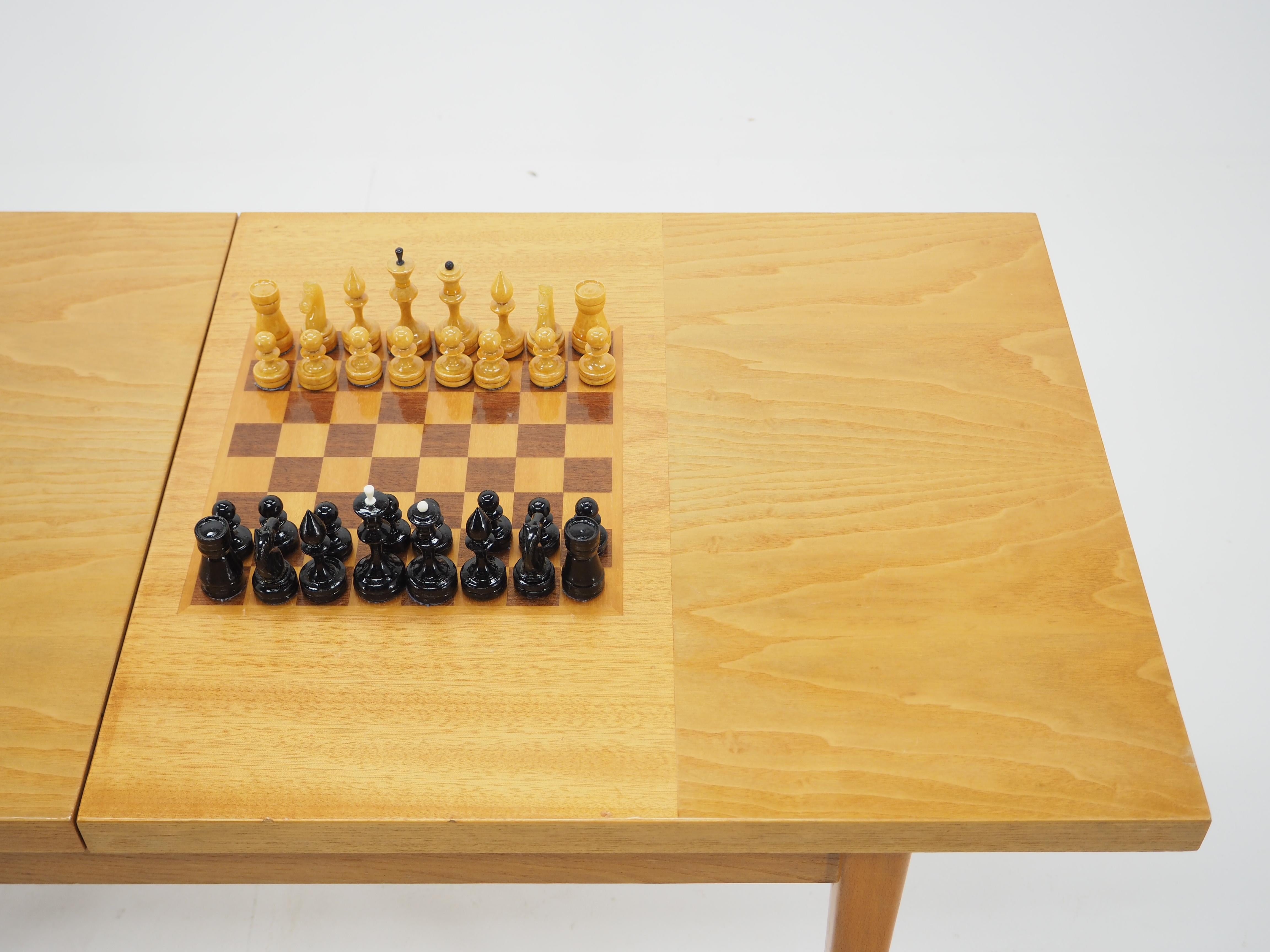Midcentury Chess Table Made in Czechoslovakia In Good Condition For Sale In Praha, CZ