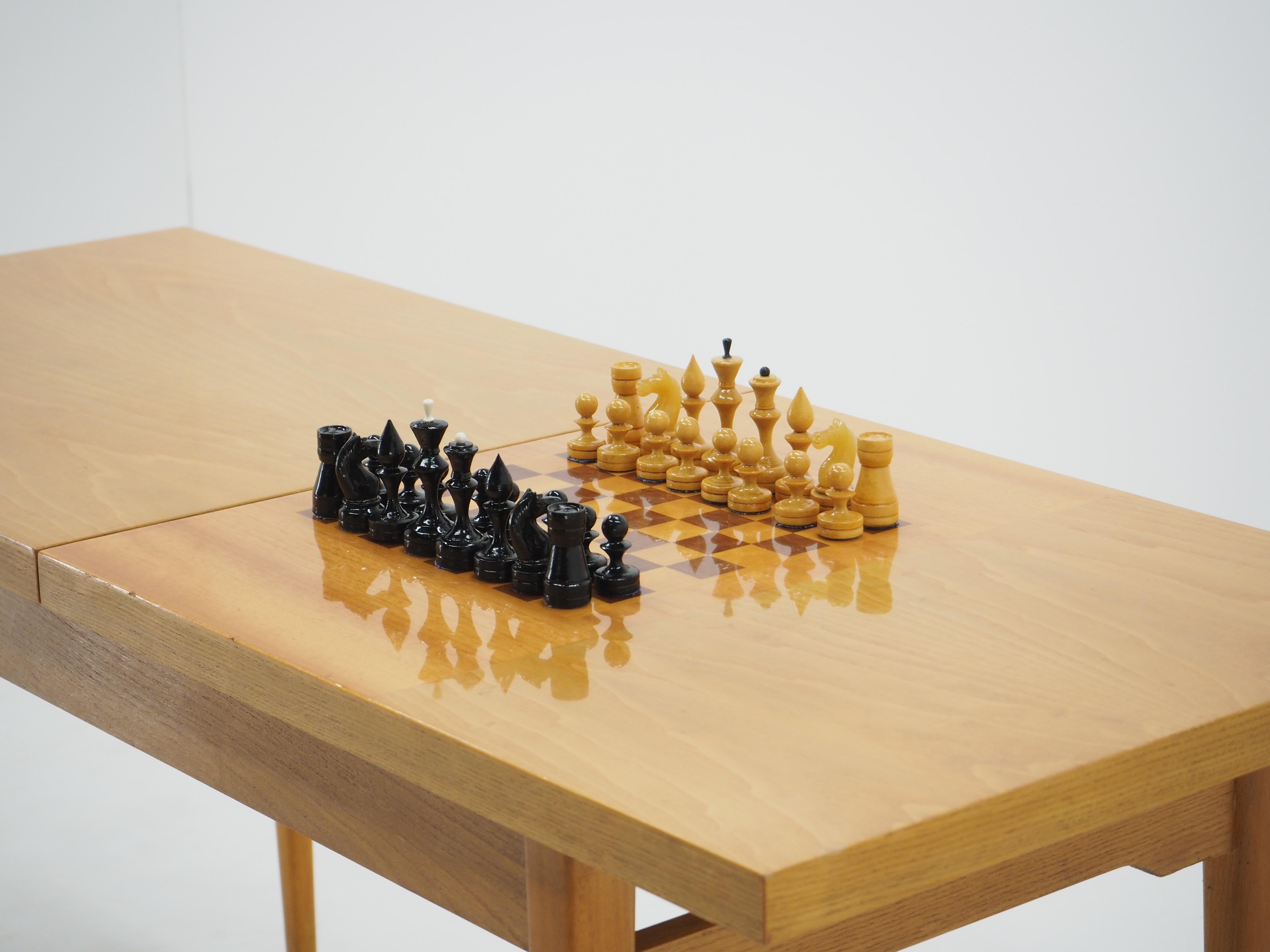 Midcentury Chess Table Made in Czechoslovakia For Sale 1
