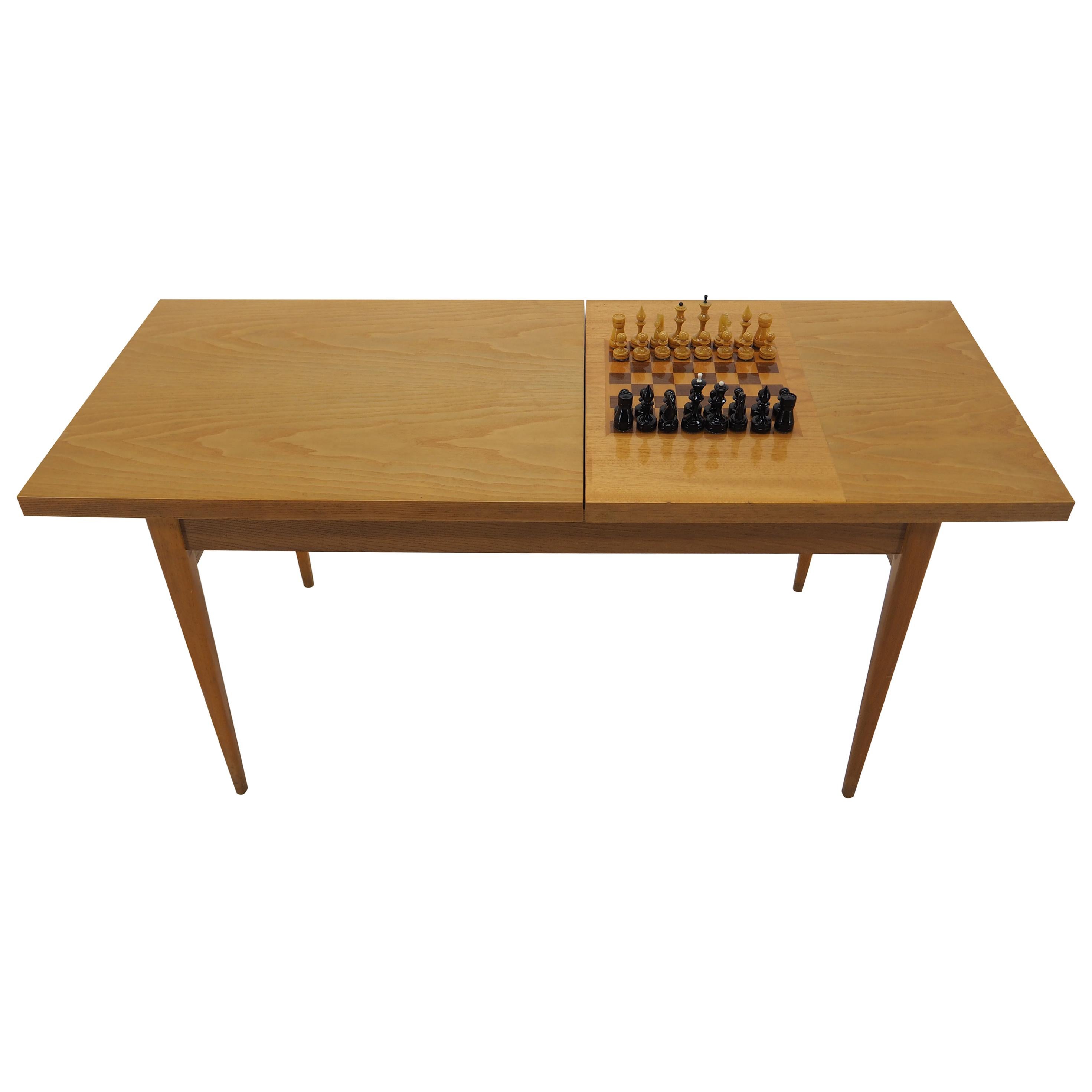 Midcentury Chess Table Made in Czechoslovakia For Sale