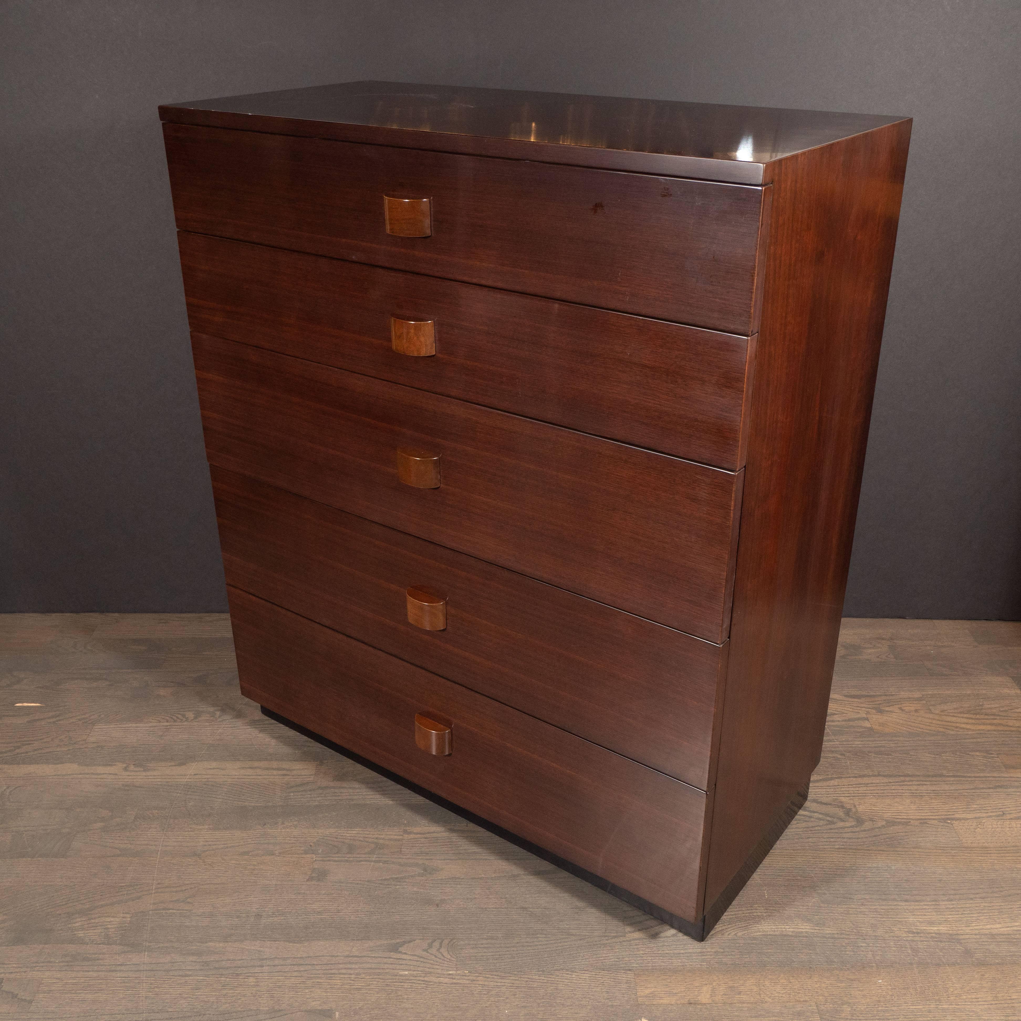Mid-Century Modern Midcentury Chest in Bookmatched Walnut by Gilbert Rohde for Herman Miller