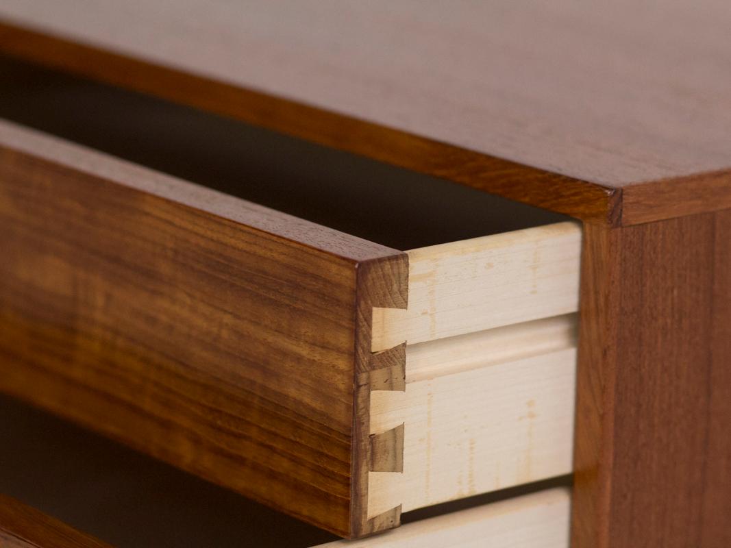 Veneer Midcentury Chest of 2 Drawers in Teak by Kai Kristiansen for Aksel Kjersgaard