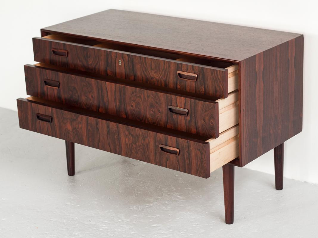 Danish Midcentury Chest of 3 Drawers in Rosewood by Kai Kristiansen for FM Møbler For Sale