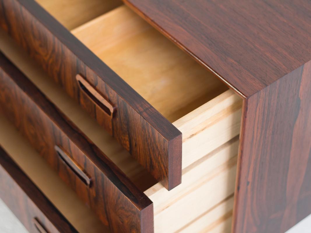 Veneer Midcentury Chest of 3 Drawers in Rosewood by Kai Kristiansen for FM Møbler For Sale