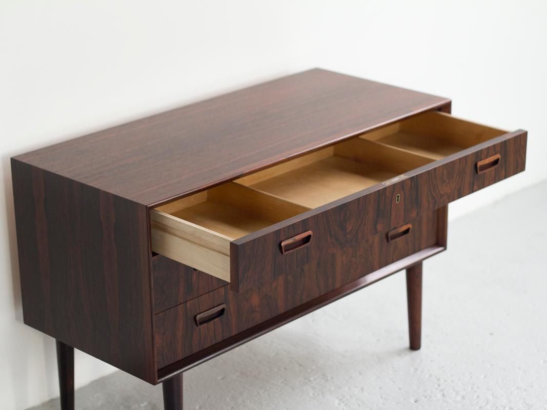 20th Century Midcentury Chest of 3 Drawers in Rosewood by Kai Kristiansen for FM Møbler For Sale