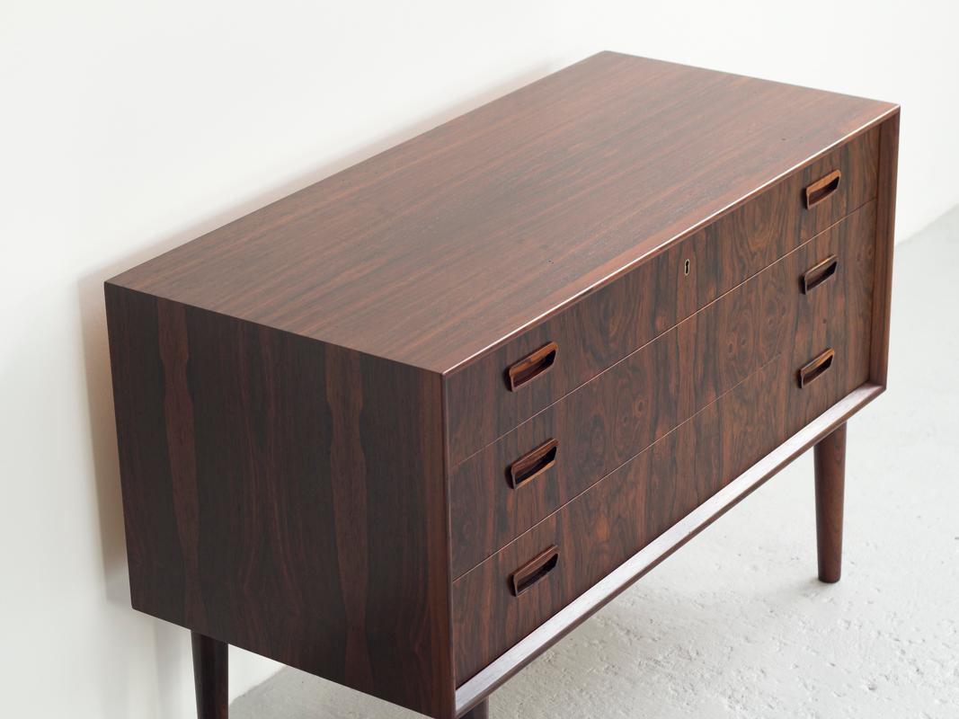 Midcentury Chest of 3 Drawers in Rosewood by Kai Kristiansen for FM Møbler For Sale 1