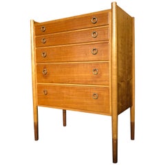 Midcentury Chest of Drawers, Broderna Miller, Sweden, Teak Tallboy