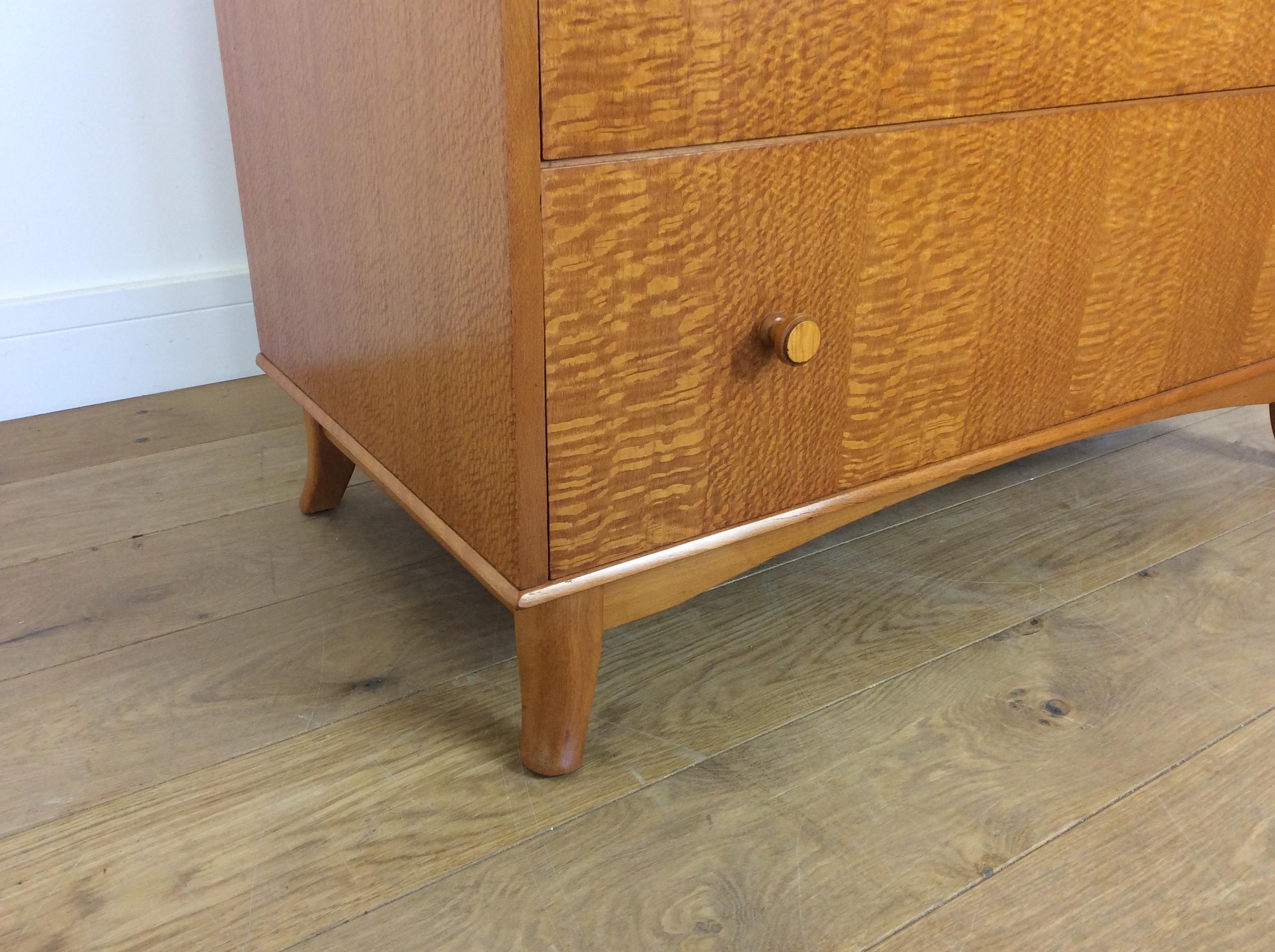 Satinwood Midcentury Chest of Drawers