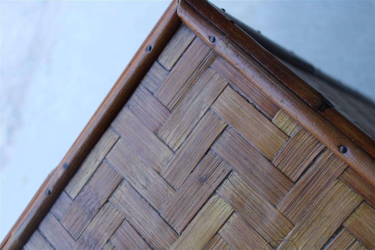 Midcentury Chest of Drawers in Bamboo Brass Italian 1950s For Sale 7
