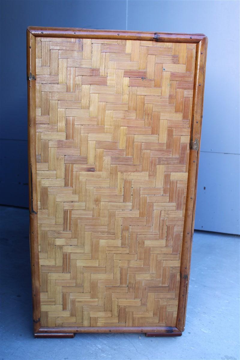 Midcentury Chest of Drawers in Bamboo Brass Italian 1950s For Sale 8
