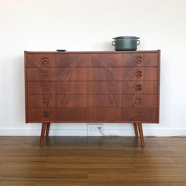 Stained Midcentury Chest of Drawers Teak, 1960s For Sale