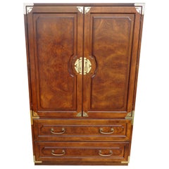 Vintage Midcentury Chin Hua Campaign Armoire by Bernhardt