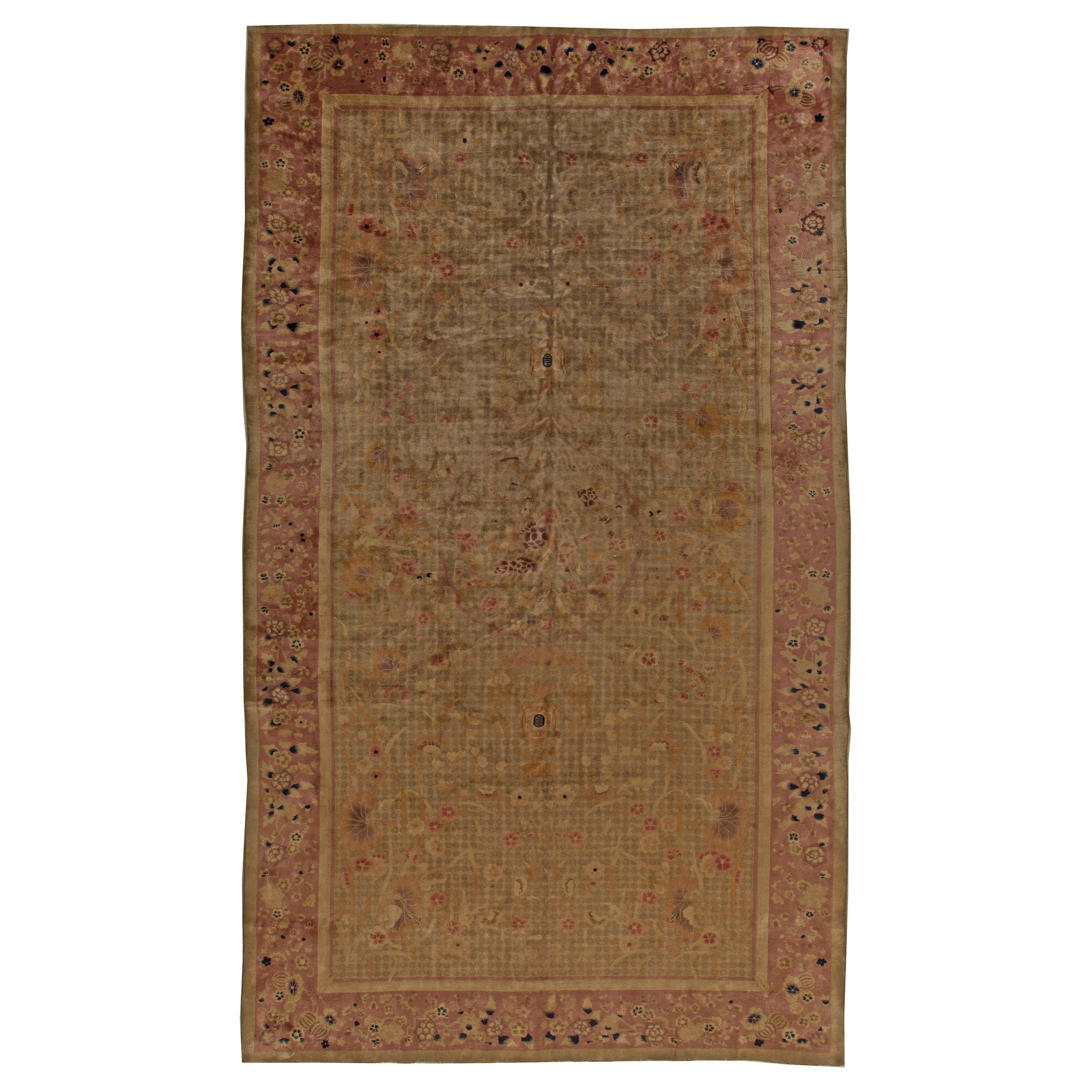 Doris Leslie Blau Chinese Art Deco Botanic Handmade Wool Rug