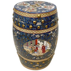 Midcentury Chinese Enameled Porcelain Garden Seat