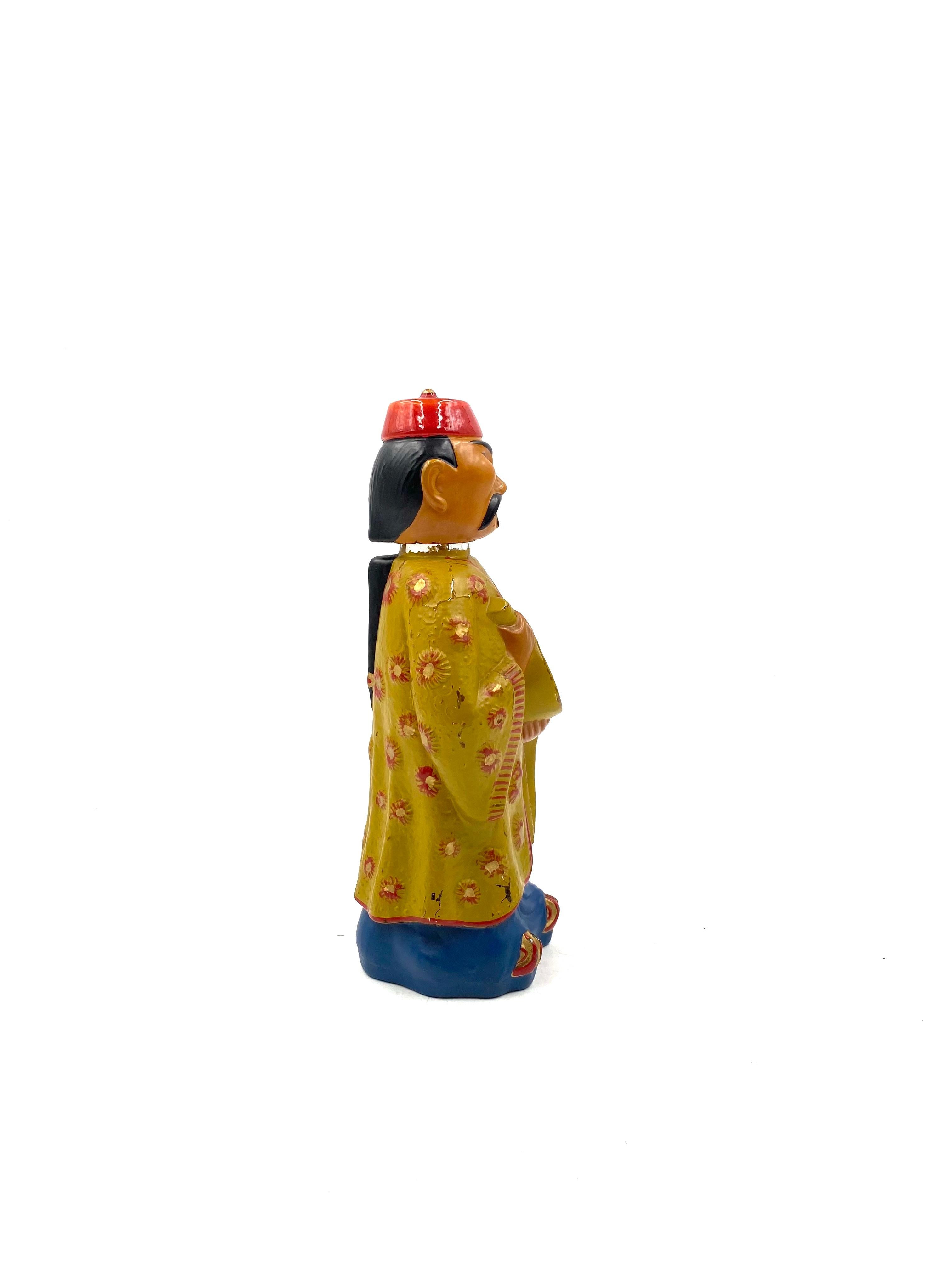 Midcentury Chinese figure bottle, Viarengo, Italy, 1950s For Sale 6