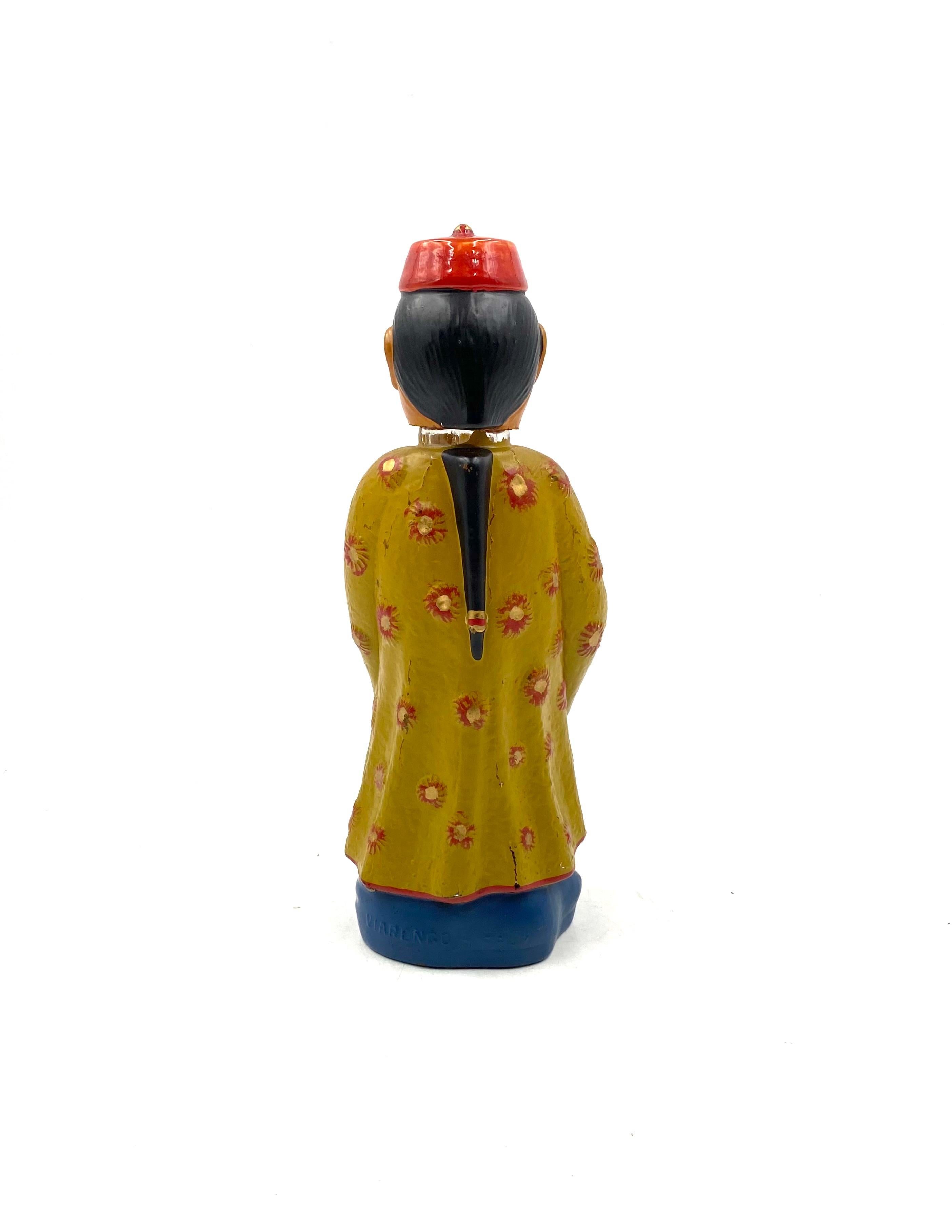 Midcentury Chinese figure bottle, Viarengo, Italy, 1950s For Sale 8