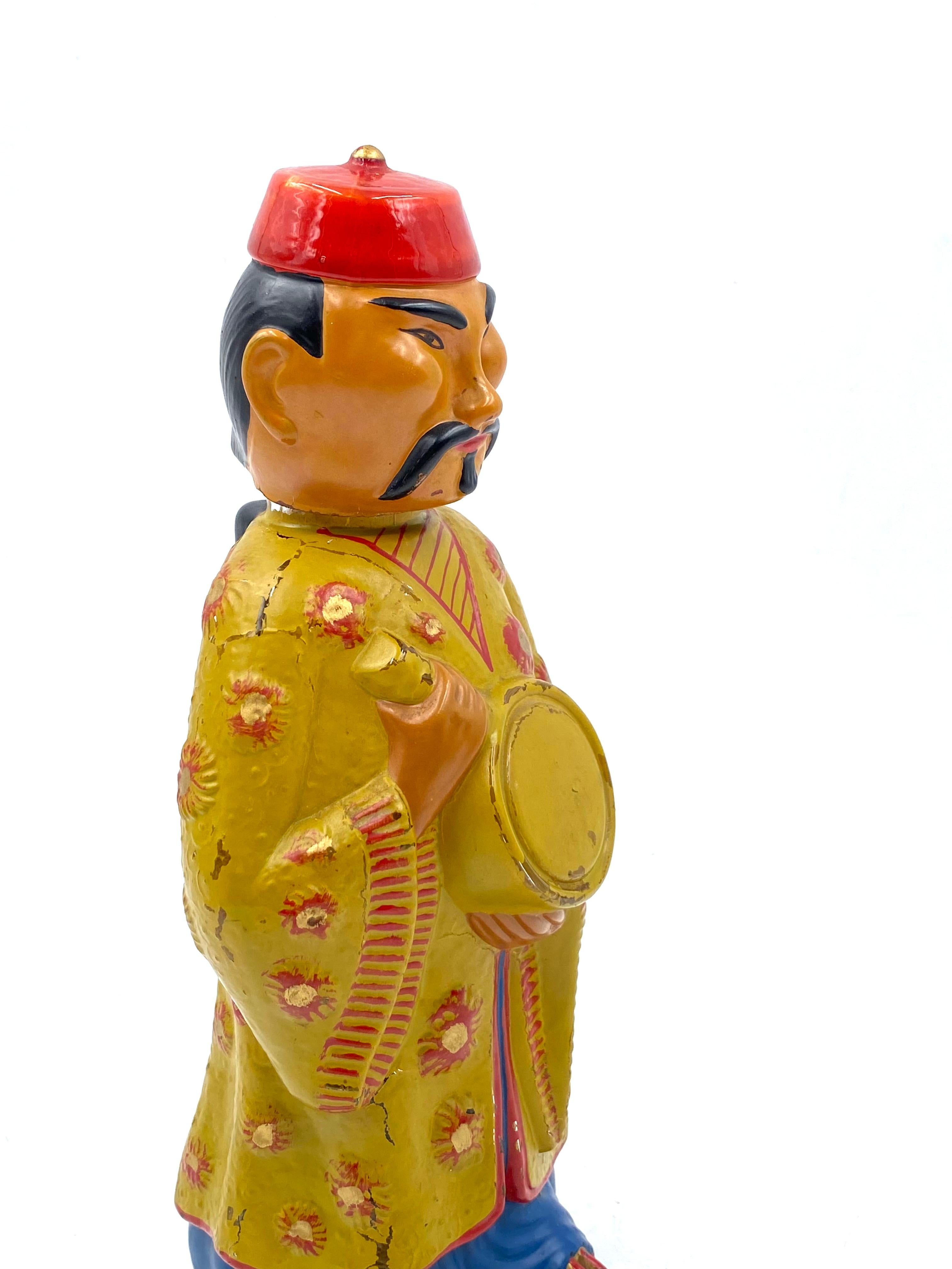 Midcentury Chinese figure bottle, Viarengo, Italy, 1950s For Sale 10