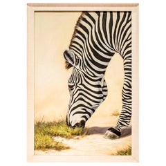 20th Chinese oil on canvas, Signed "Zebra"