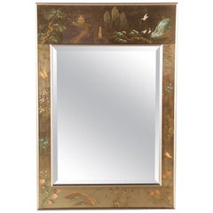 Mid-Century Chinoiserie Hand-Painted Mirror Mid-Century Chinoiserie Hand-Painted Mirror