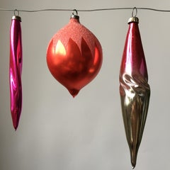 Midcentury Christmas Ornaments, Set of 4