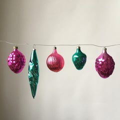 Midcentury Christmas Ornaments, Set of 5