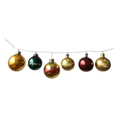 Midcentury Christmas Ornaments, Set of 6