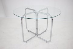 Midcentury Chrome and Glass Dining Table by Gastone Rinaldi, Italy, 1970s
