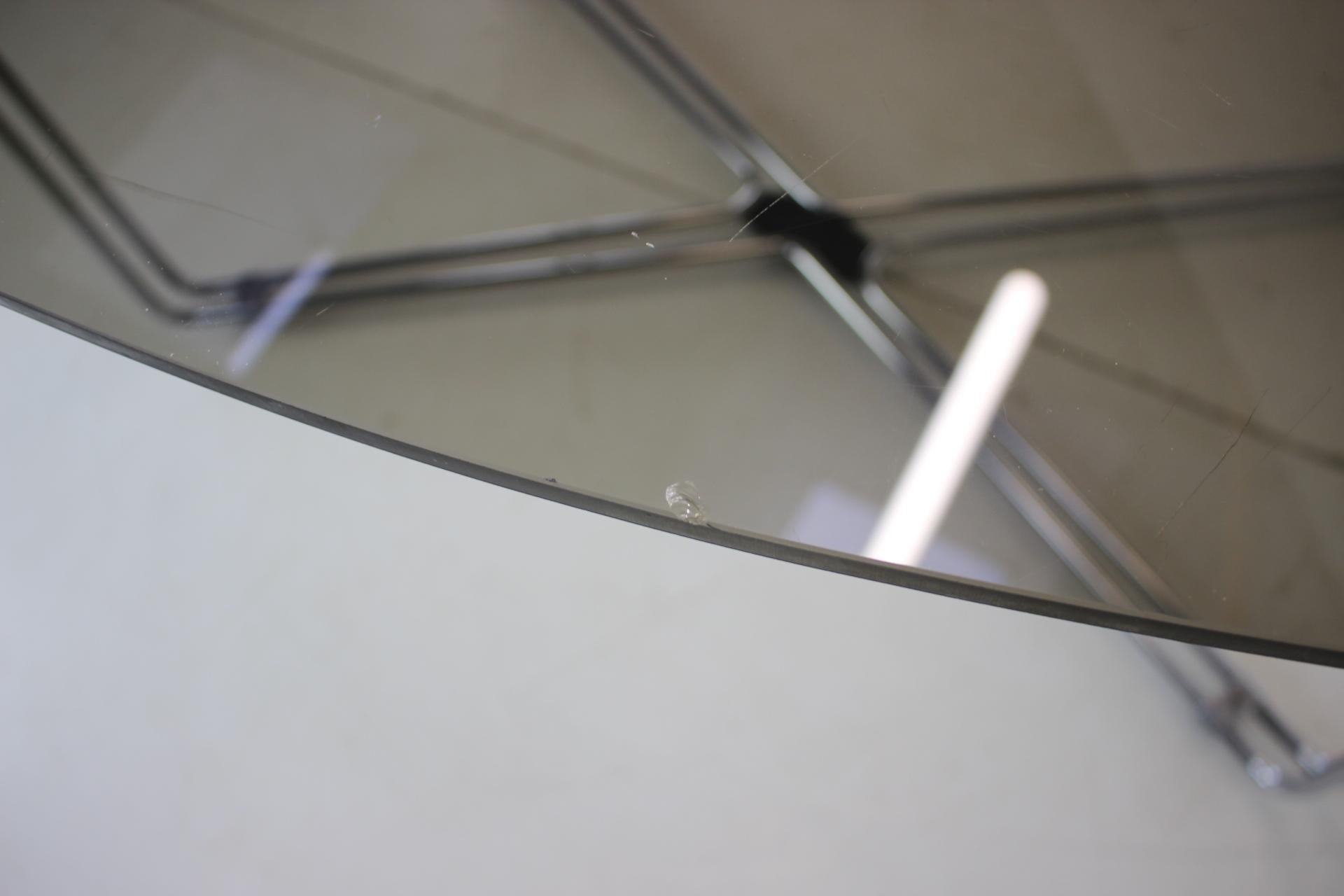 Midcentury Chrome and Glass Dining Table, Italy, 1970s For Sale 8