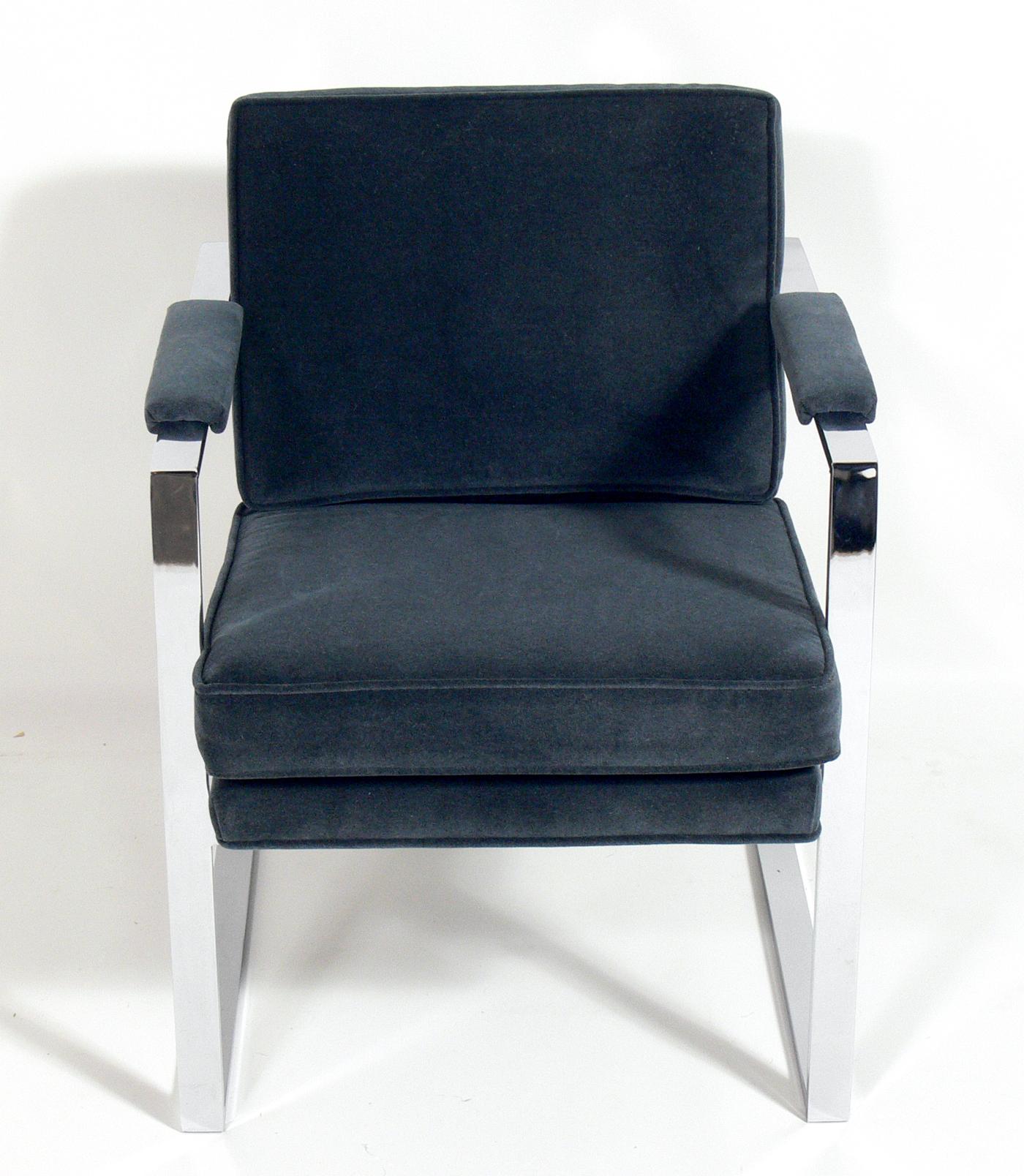 Mid-Century Modern Midcentury Chrome and Lucite Lounge Chair Attributed to Milo Baughman For Sale