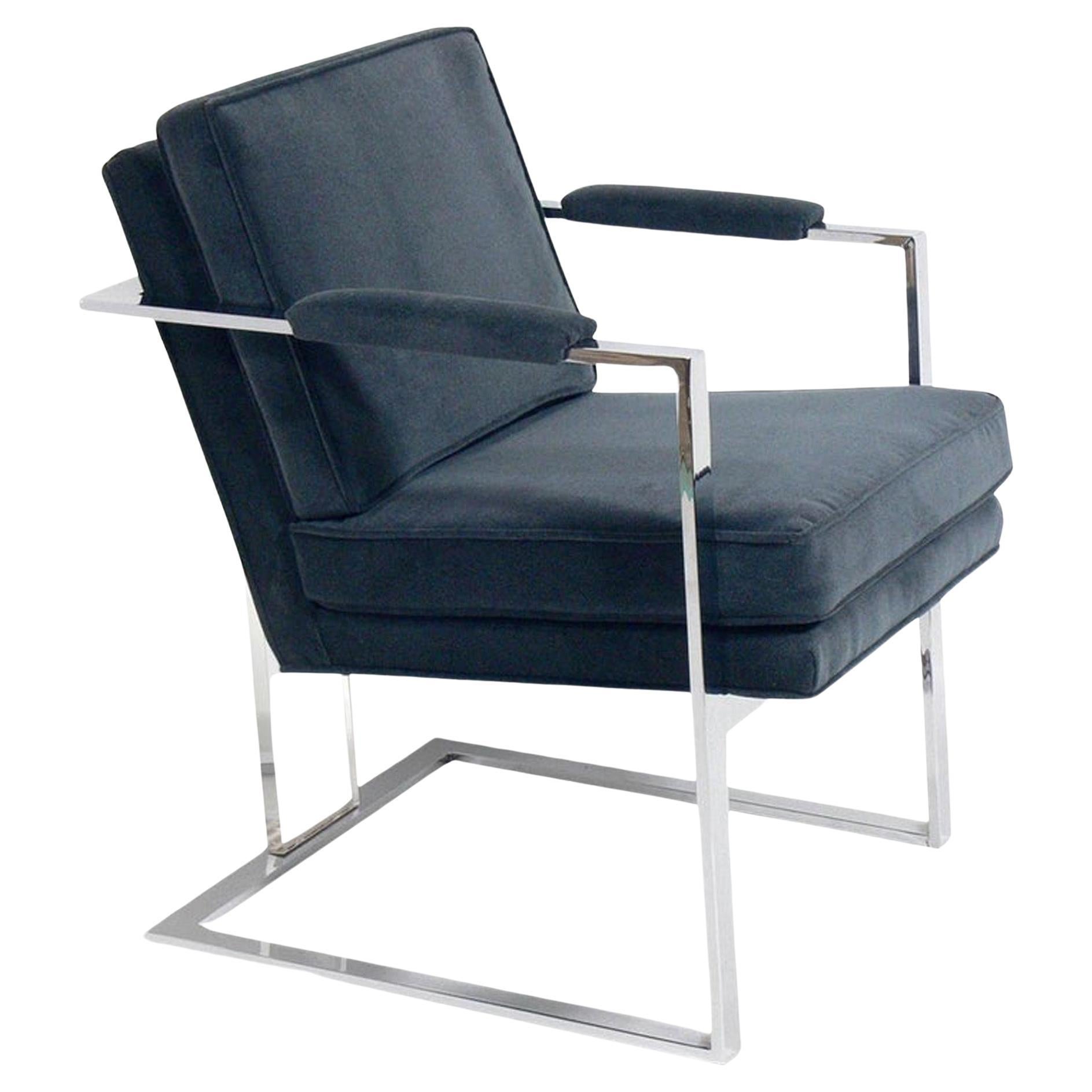 Midcentury Chrome and Lucite Lounge Chair Attributed to Milo Baughman